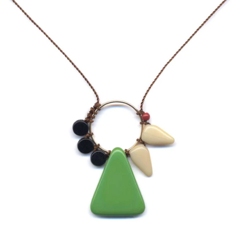 Green Gateway Triangle Necklace by I. Ronni Kappos
