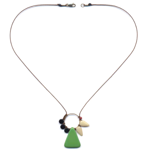 Green Gateway Triangle Necklace by I. Ronni Kappos
