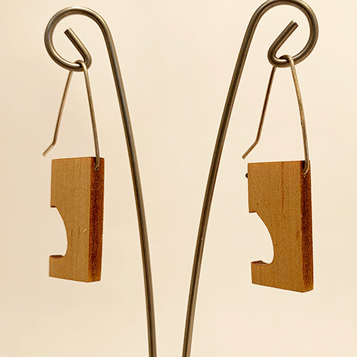 Maple Cutout Rectangle Earrings by Allison Johnson