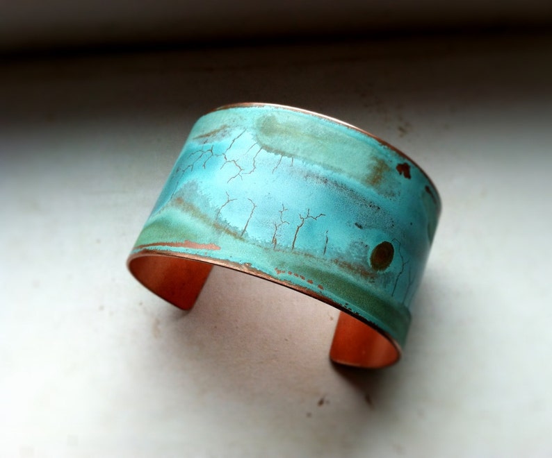 Verdigris Patina Brass Cuff by SSD Jewelry