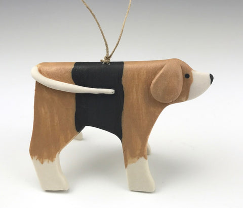 Porcelain Beagle Ornament by Beth DiCara