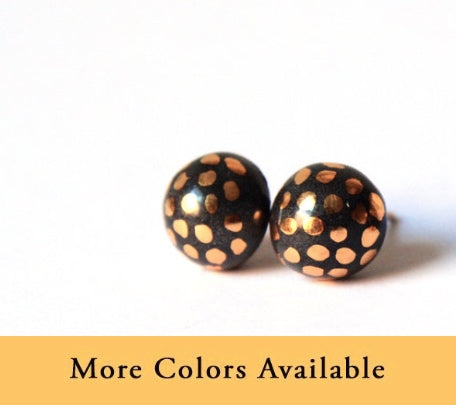 Ladybug Flat Porcelain Studs by Mier Luo