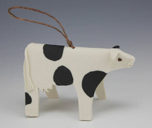 Porcelain Cow Ornament by Beth DiCara