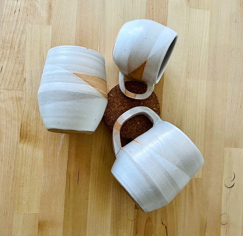 Criss Cross Angled Mug by Hands on Ceramics