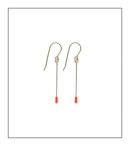 Red Line Drop Earrings by I. Ronni Kappos