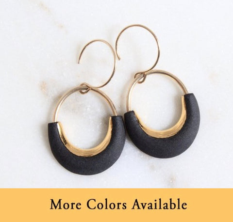 Eden Round Porcelain Earrings by Mier Luo
