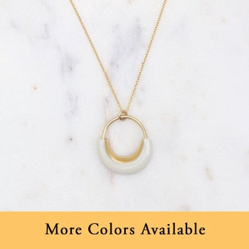 Eden Round Porcelain Necklace by Mier Luo
