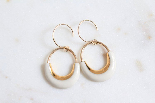 Eden Round Porcelain Earrings by Mier Luo