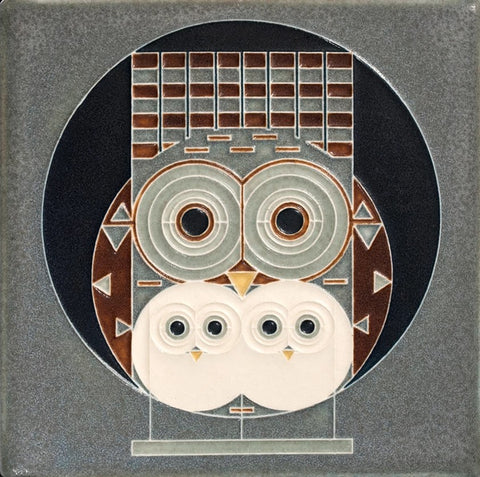 Ceramic "Family Owlbum" Tile by Motawi Tileworks