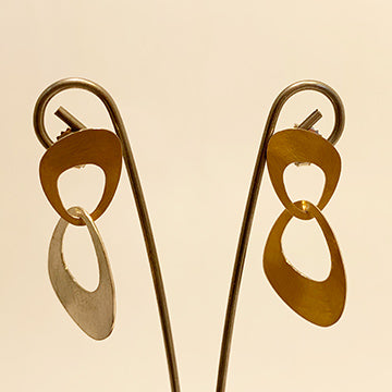 Interlocking Petal Earrings with 22k Gold by Heather Guidero