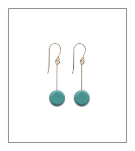 Turquoise Circle Drop Earrings by I. Ronni Kappos