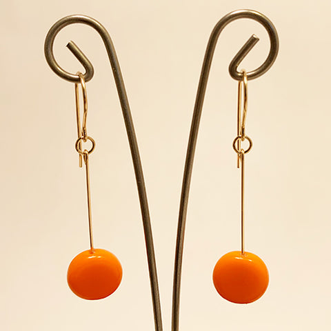 Orange Circle Drop Earrings by I. Ronni Kappos