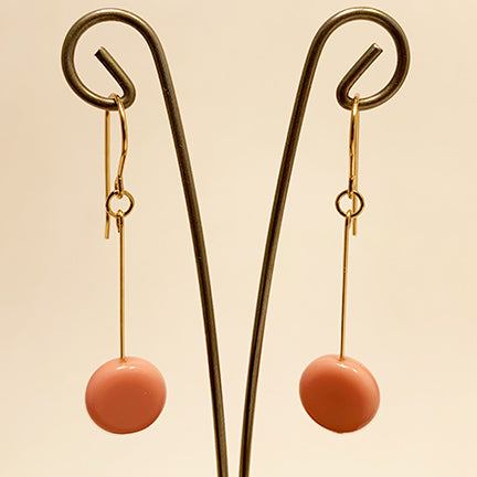Pink Circle Drop Earrings by I. Ronni Kappos