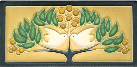 Ceramic Lovebirds Tile by Motawi Tileworks