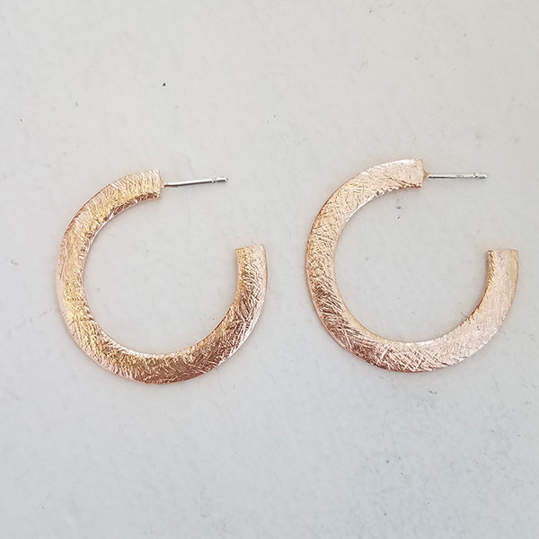 Carved Medium Hoop Earrings by Heather Guidero