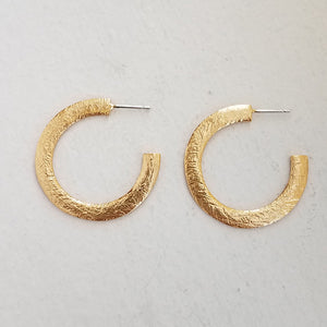 Carved Medium Hoop Earrings by Heather Guidero