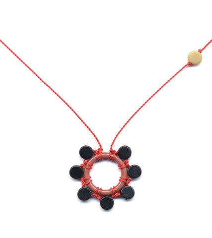 Red Wheel Necklace by I. Ronni Kappos
