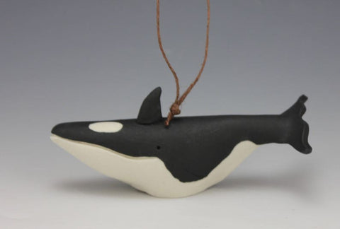 Porcelain Orca Ornament by Beth DiCara