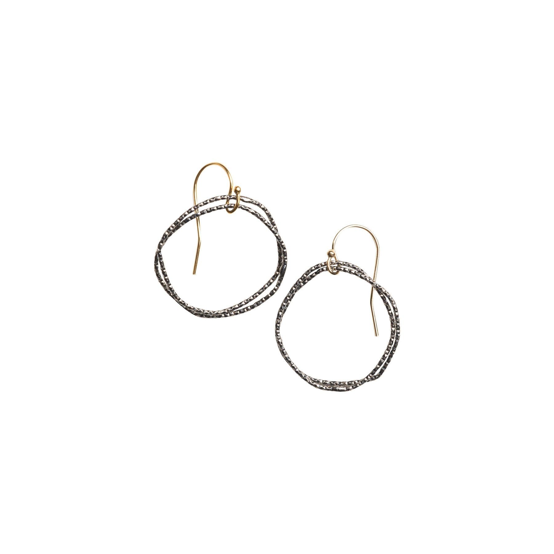 Oxidized Sterling Organic Circle Earrings by Original Hardware