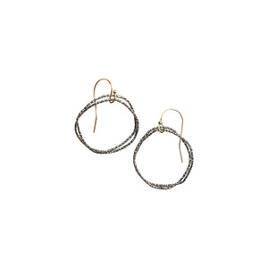 Oxidized Sterling Organic Circle Earrings by Original Hardware