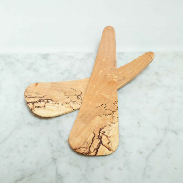 Small Spaulted Maple Wood Salad Servers by Spencer Peterman