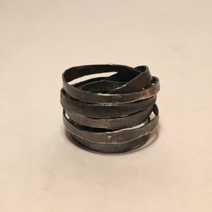 Oxidized Sterling Silver Wrap Ring by Pamela Bosco