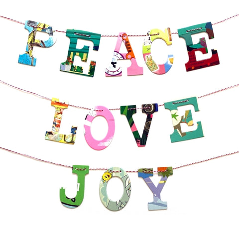 "Peace Love Joy" Garland by Attic Journals