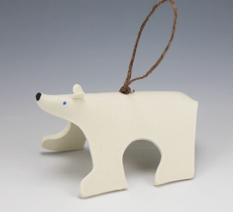 Porcelain Polar Bear Ornament by Beth DiCara