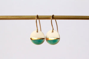 Striped Circle Porcelain Earrings by Mier Luo
