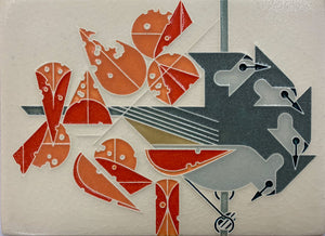 Ceramic "Titmouse Tidbit" Tile by Motawi Tileworks
