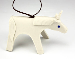 Porcelain Unicorn Ornament by Beth DiCara