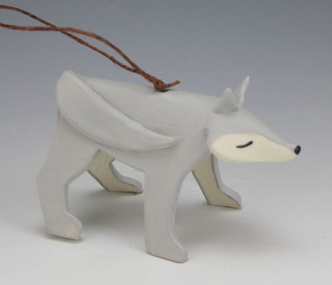 Porcelain Wolf Ornament by Beth DiCara